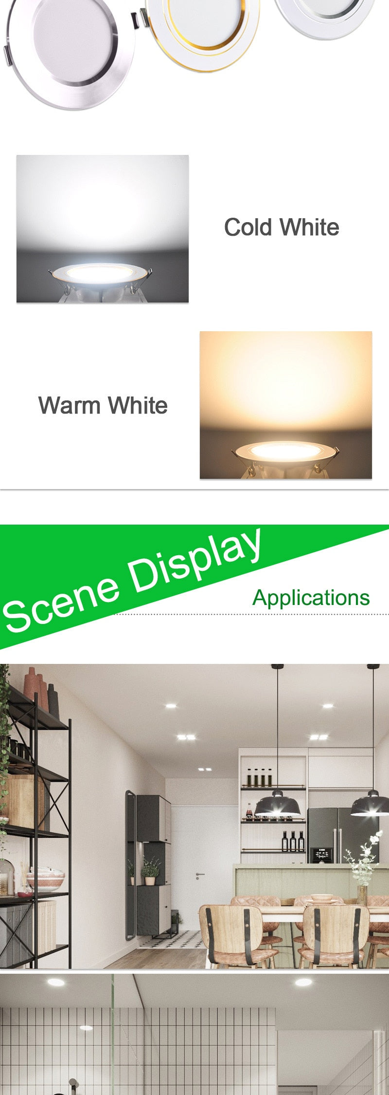 Downlight 3W 5W 9W 12W 15W 18W led downlight Silver White gold Ultra Thin Aluminum AC220V 240V Round Recessed LED Spot Lighting