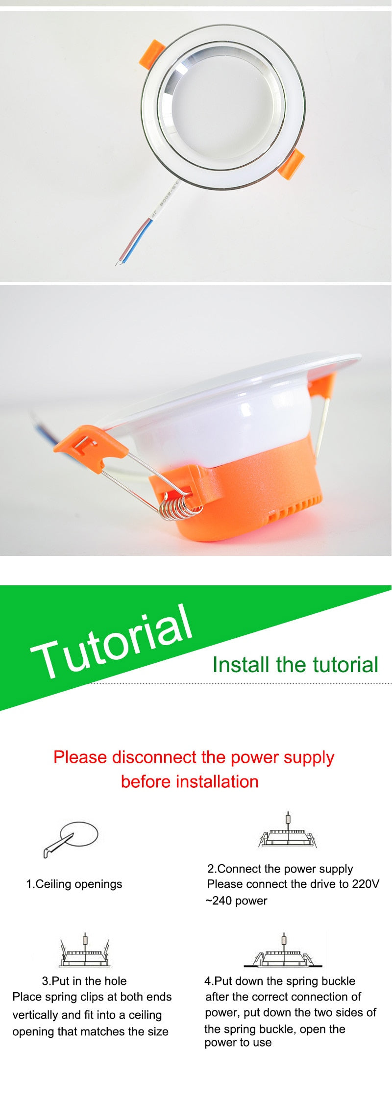 Downlight 3W 5W 9W 12W 15W 18W led downlight Silver White gold Ultra Thin Aluminum AC220V 240V Round Recessed LED Spot Lighting