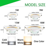 Downlight 3W 5W 9W 12W 15W 18W led downlight Silver White gold Ultra Thin Aluminum AC220V 240V Round Recessed LED Spot Lighting
