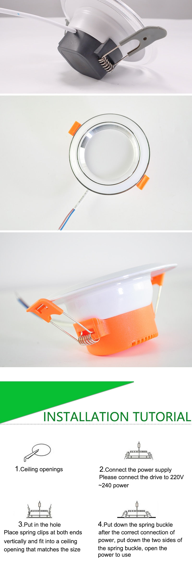 Downlight 3W 5W 9W 12W 15W 18W led downlight Silver White gold Ultra Thin Aluminum AC220V 240V Round Recessed LED Spot Lighting