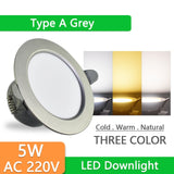Downlight 3W 5W 9W 12W 15W 18W led downlight Silver White gold Ultra Thin Aluminum AC220V 240V Round Recessed LED Spot Lighting