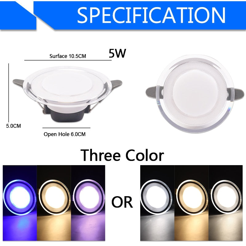 Downlight 3W 5W 9W 12W 15W 18W downlight AC 220V 240V Ultra Thin gold Silver Aluminum Round Recessed LED Spot Lighting six color