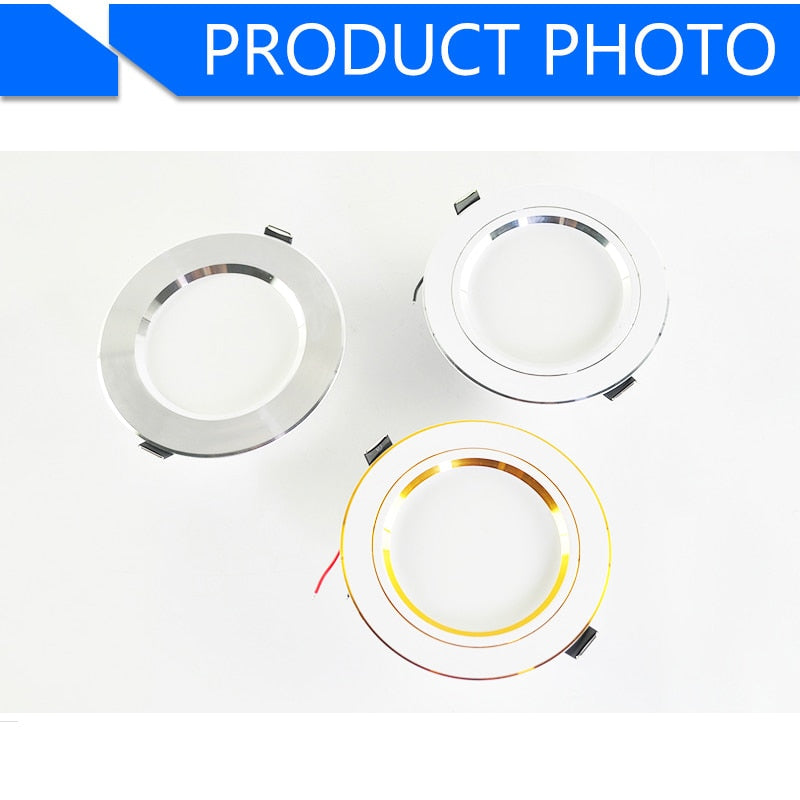 Downlight 3W 5W 9W 12W 15W 18W downlight AC 220V 240V Ultra Thin gold Silver Aluminum Round Recessed LED Spot Lighting six color