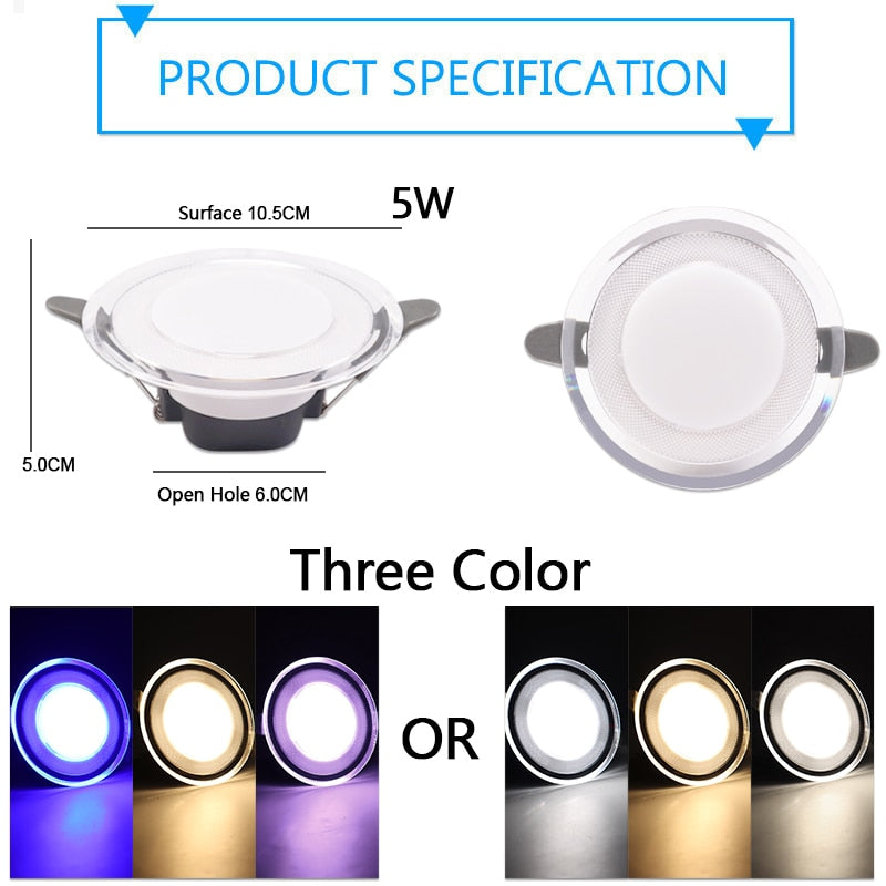 LED Downlight 3W 5W 9W 12W 15W 18W AC220V 240V downlight gold Silver White Ultra Thin Aluminum Round Recessed LED Spot Lighting