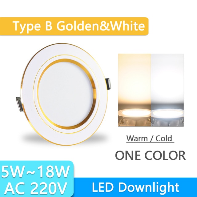 LED Downlight 3W 5W 9W 12W 15W 18W AC220V 240V downlight gold Silver White Ultra Thin Aluminum Round Recessed LED Spot Lighting