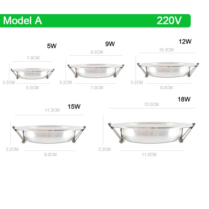 Downlight 3W 5W 9W 12W 15W 18W led downlight Silver White gold Ultra Thin Aluminum AC220V 240V Round Recessed LED Spot Lighting