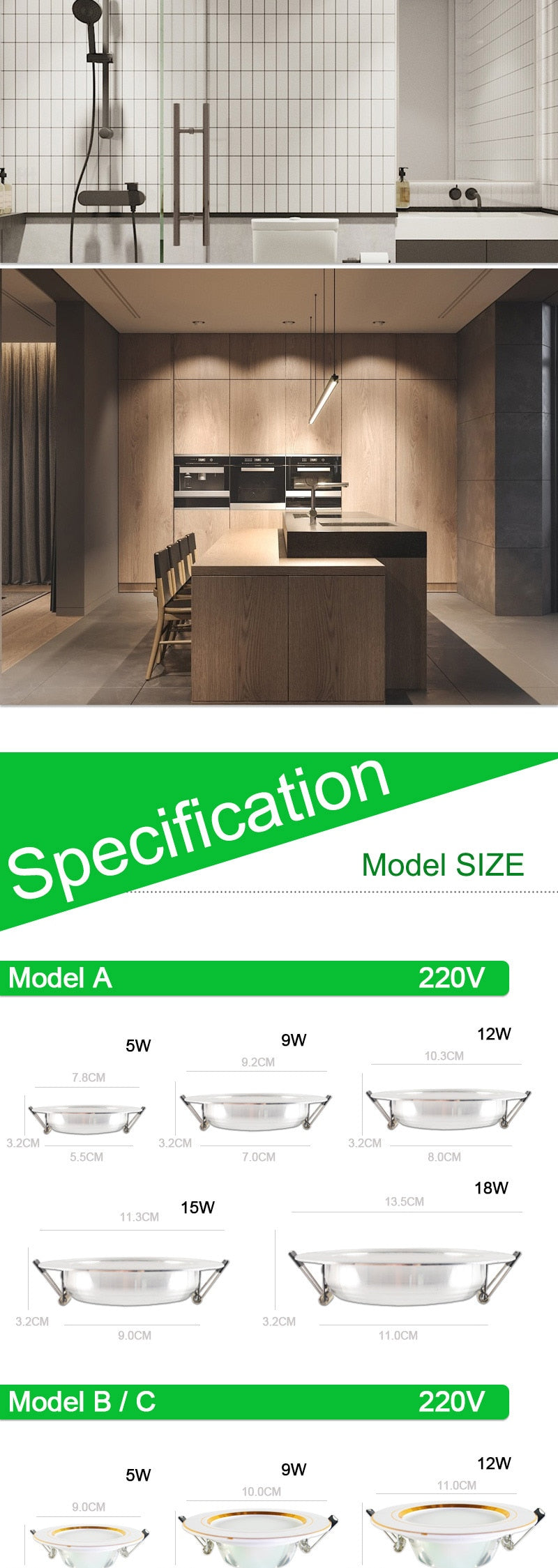 Downlight 3W 5W 9W 12W 15W 18W led downlight Silver White gold Ultra Thin Aluminum AC220V 240V Round Recessed LED Spot Lighting