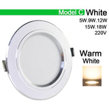 Downlight 3W 5W 9W 12W 15W 18W led downlight Silver White gold Ultra Thin Aluminum AC220V 240V Round Recessed LED Spot Lighting