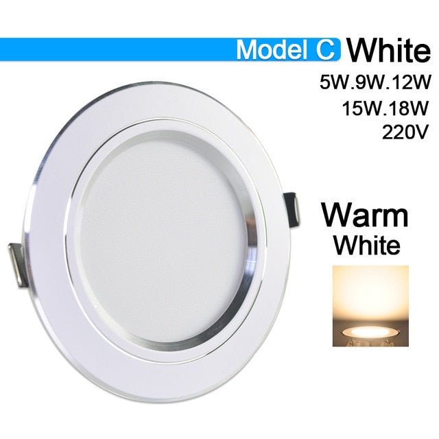 Downlight 3W 5W 9W 12W 15W 18W Spot led downlight AC 220V gold Silver White Ultra Thin Aluminum Round Recessed LED Spot Lighting