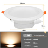 LED Downlight 12W Lamp Round Recessed Lamps GU10 Warm White Indoor LED Bulbs for Home Hotel Support