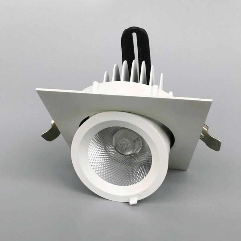 Rotate 360 degrees dimmable COB LED Ceiling light round high 20W 30W COB grille brushed White round LED Ceiling downlight