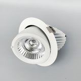 Rotate 360 degrees dimmable COB LED Ceiling light round high 20W 30W COB grille brushed White round LED Ceiling downlight