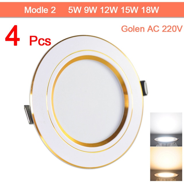 led downlight 4Pcs 3W 5W 9W 12W 15W 18W downlight Ultra Thin Aluminum AC220V Round Recessed LED Spot Lighting indoor lighting