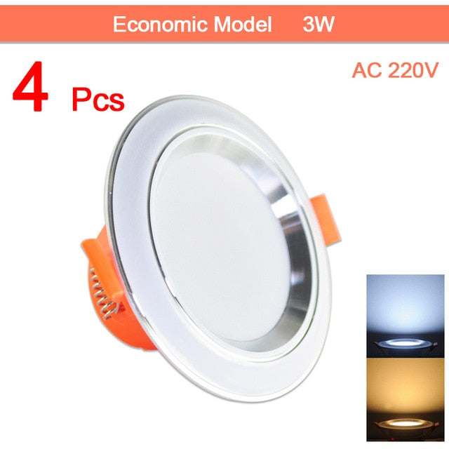 led downlight 4Pcs 3W 5W 9W 12W 15W 18W downlight Ultra Thin Aluminum AC220V Round Recessed LED Spot Lighting indoor lighting
