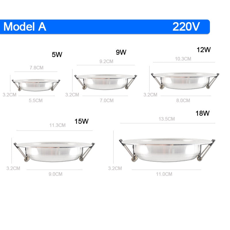 LED downlight 3W 5W 9W 12W 15W 18W downlight AC 220V 240V Ultra Thin gold Silver Aluminum Round Recessed LED Spot Lighting