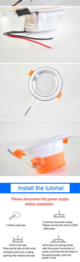 LED downlight 3W 5W 9W 12W 15W 18W downlight AC 220V 240V Ultra Thin gold Silver Aluminum Round Recessed LED Spot Lighting