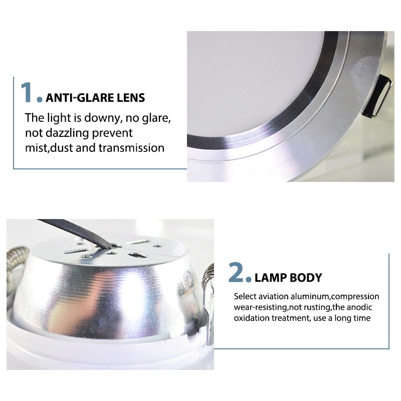 Downlight 3W 5W 9W 12W 15W 18W Spot led downlight Silver White gold Ultra Thin  AC220V Aluminum Round Recessed LED Spot Lighting
