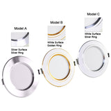 Downlight 3W 5W 9W 12W 15W 18W Spot led downlight Silver White gold Ultra Thin  AC220V Aluminum Round Recessed LED Spot Lighting