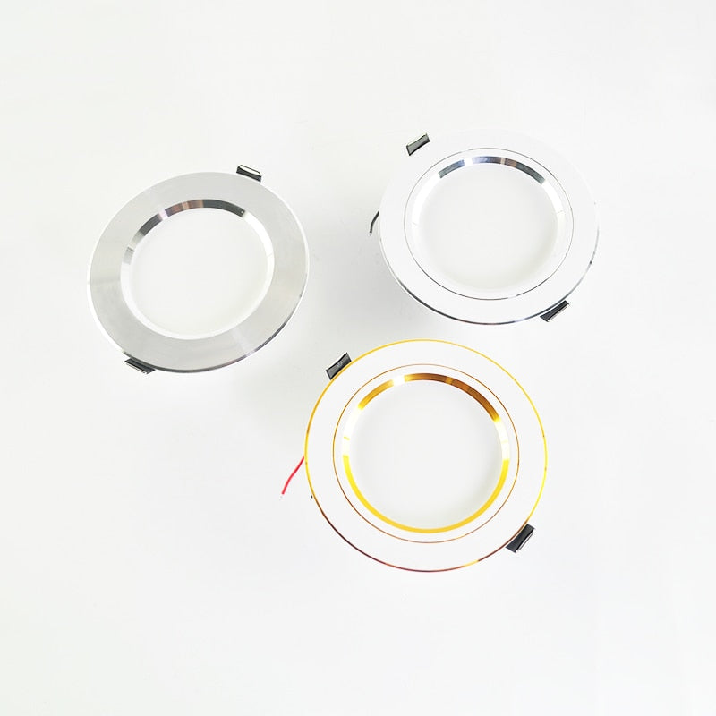 Downlight 3W 5W 9W 12W 15W 18W Spot led downlight Silver White gold Ultra Thin  AC220V Aluminum Round Recessed LED Spot Lighting
