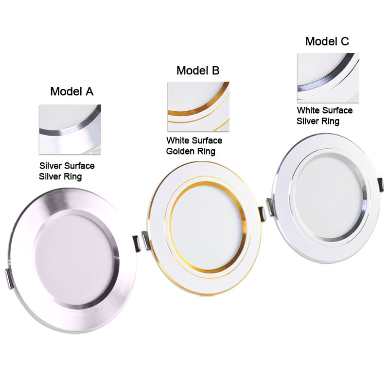 Downlight 3W 5W 9W 12W 15W 18W Spot led downlight Silver White gold Ultra Thin  AC220V Aluminum Round Recessed LED Spot Lighting