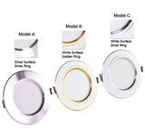 Downlight 3W 5W 9W 12W 15W 18W Spot led downlight Silver White gold Ultra Thin  AC220V Aluminum Round Recessed LED Spot Lighting