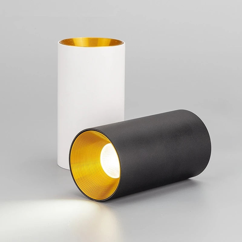 Surface Mounted Cylindrical LED COB Downlight Gold Reflector 7W 10W 12W 15W LED Ceiling Bulbs Lamp Spot Light LED Downlight