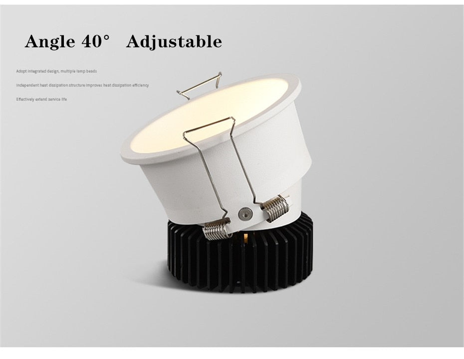 Anti-Glare LED Downlight 20W 12W 7W Led Spot Lights 220V 110V Led Bulb Recessed Downlight led Bedroom Indoor LED Spot Lighting