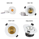 COB Spot led Downlight it Dimmable Silver White Black Profile mini 3W 5W 7W 12W Recessed spot light home Indoor New Design