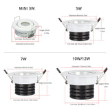 COB Spot led Downlight it Dimmable Silver White Black Profile mini 3W 5W 7W 12W Recessed spot light home Indoor New Design