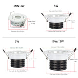 COB Spot led Downlight it Dimmable Silver White Black Profile mini 3W 5W 7W 12W Recessed spot light home Indoor New Design