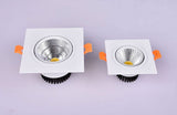 Dimmable LED COB Spotlight Ceiling lamp AC85-265V 3W 5W 7W 9W 12W 15W Aluminum recessed downlights round Led Spot Light