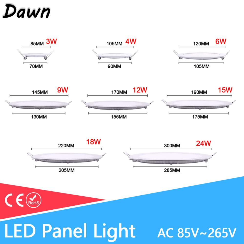 LED Ultra thin Downlight lamp 24W 18W 12W 9W 6W 3W AC110V 220V led ceiling recessed grid downlight slim round square panel light