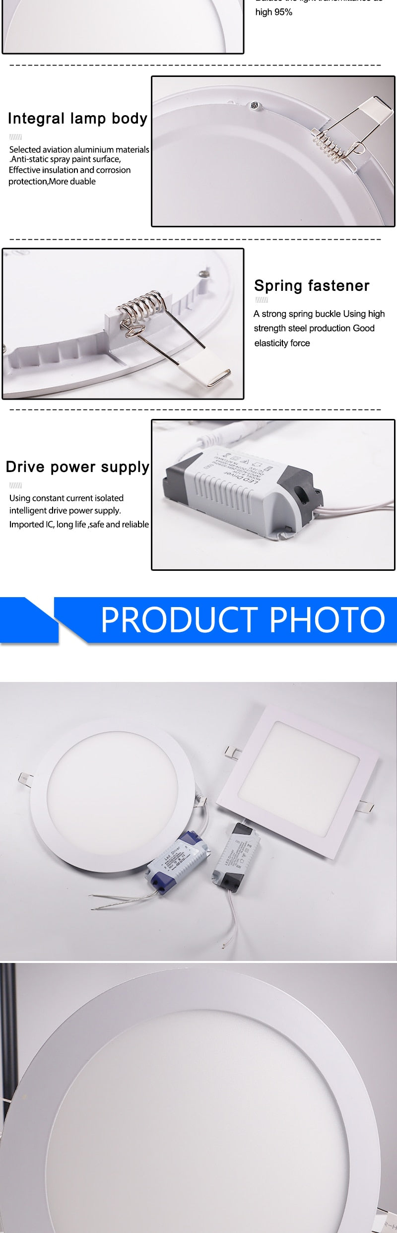 LED Ultra thin Downlight lamp 24W 18W 12W 9W 6W 3W AC110V 220V led ceiling recessed grid downlight slim round square panel light