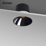 Aisilan LED recessed downlight Frameless anti-glare for living room corridor bedroom Angle Adjustable cutout size 8cm spot light LED