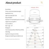 Aisilan LED recessed downlight Frameless anti-glare for living room corridor bedroom Angle Adjustable cutout size 8cm spot light LED