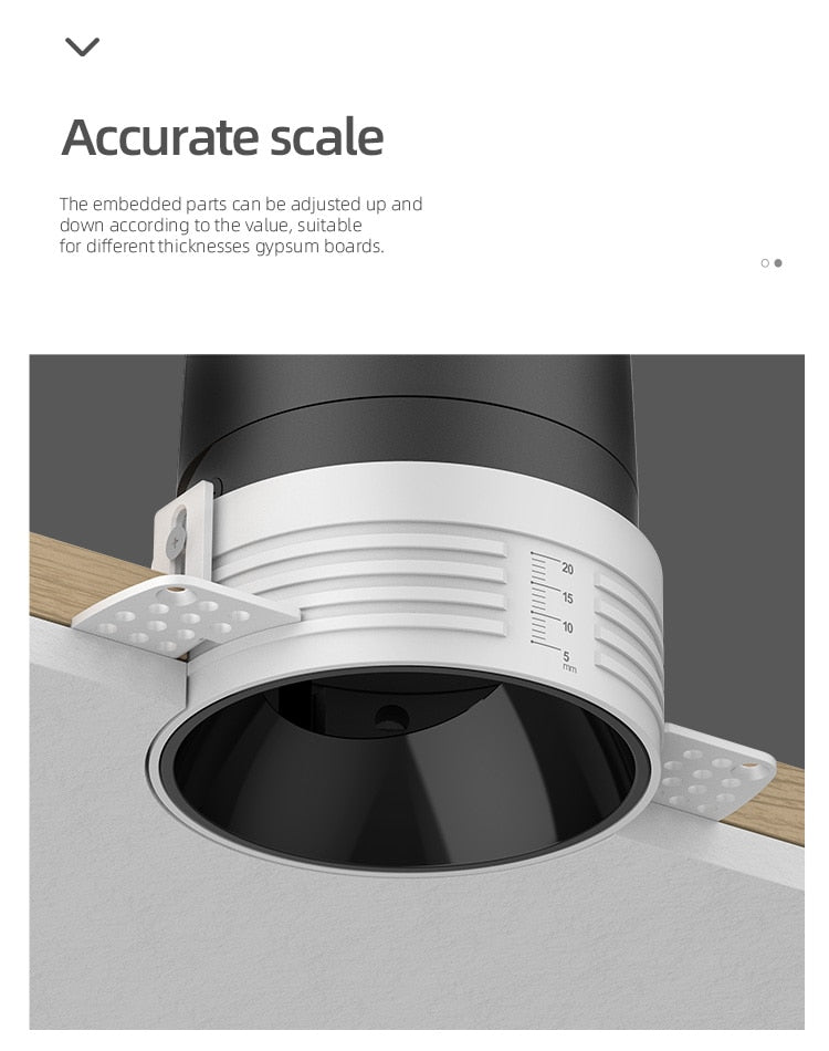Aisilan LED recessed downlight Frameless anti-glare for living room corridor bedroom Angle Adjustable cutout size 8cm spot light LED