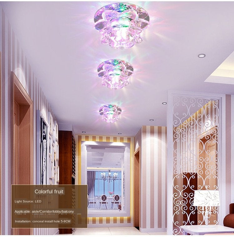 Crystal Spotlight LED Ceiling Light Embedded Living Room Downlight Ceiling Aisle Light Corridor Light