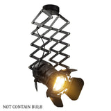 E27 Exhibition Hall Iron Art Bedroom Track Ceiling Lamp Bar Retro Industrial Hotel Telescopic Spotlight High Power Adjustable