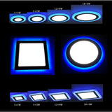LED Ceiling 6W 9W 16W 24W Recessed panel Light Panel lamp home decoration round square Led Panel Downlight Blue +White 2 colors