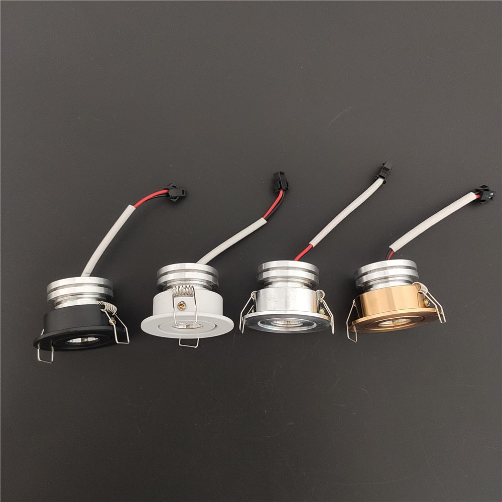 LED 3w 5w cob spot light dimmable Opening 4-4.5 cm downlight Recessed aluminum white black gold silver 110V 220V