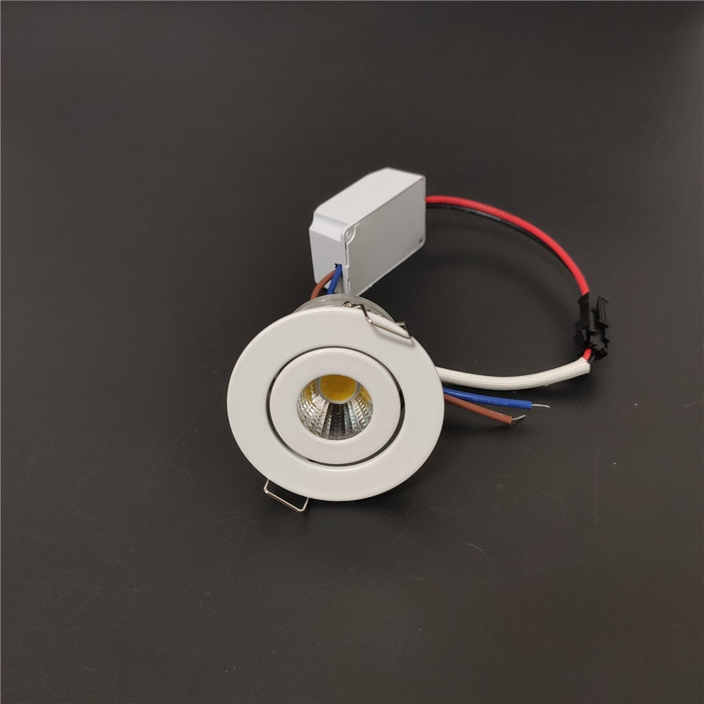LED 3w 5w cob spot light dimmable Opening 4-4.5 cm downlight Recessed aluminum white black gold silver 110V 220V
