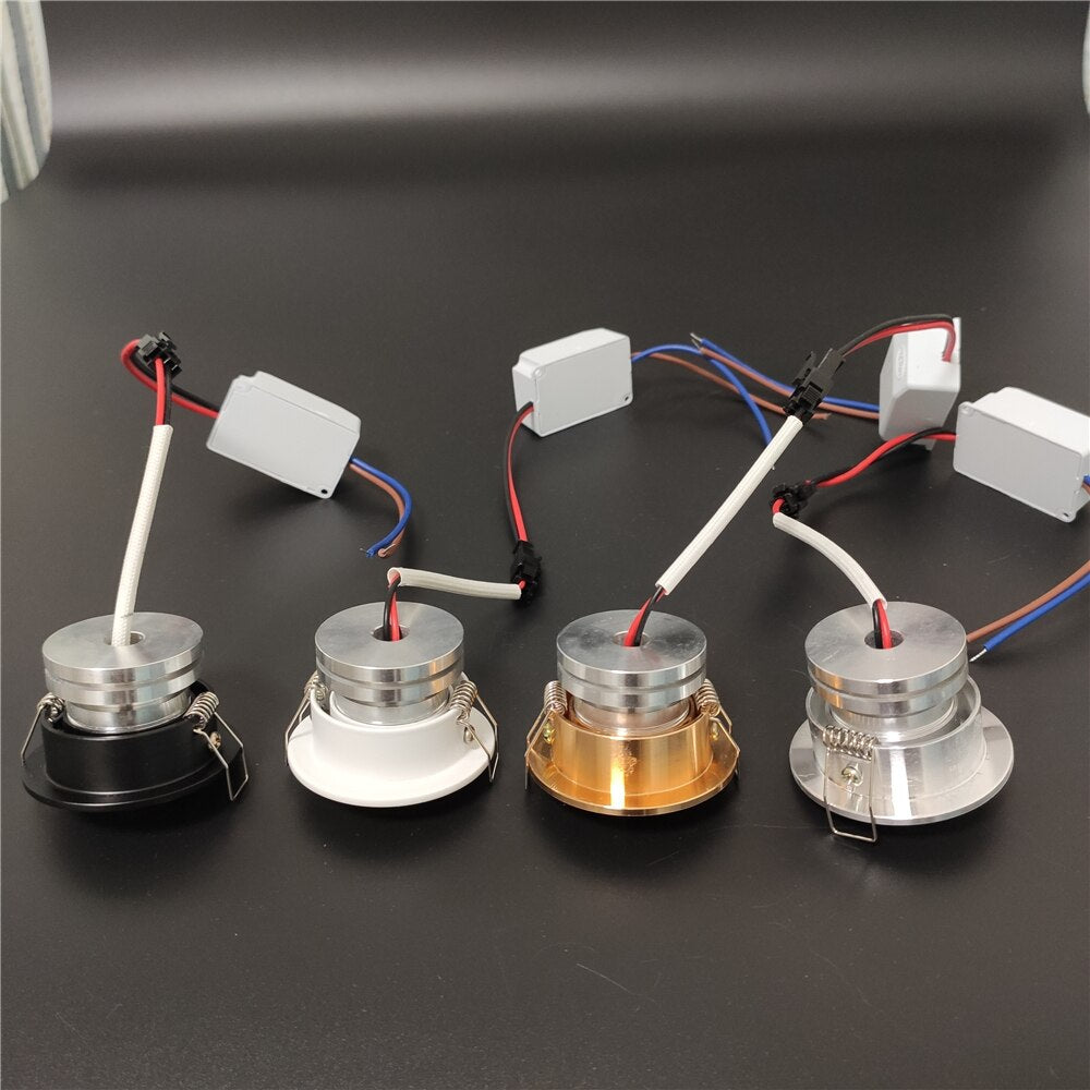 LED 3w 5w cob spot light dimmable Opening 4-4.5 cm downlight Recessed aluminum white black gold silver 110V 220V