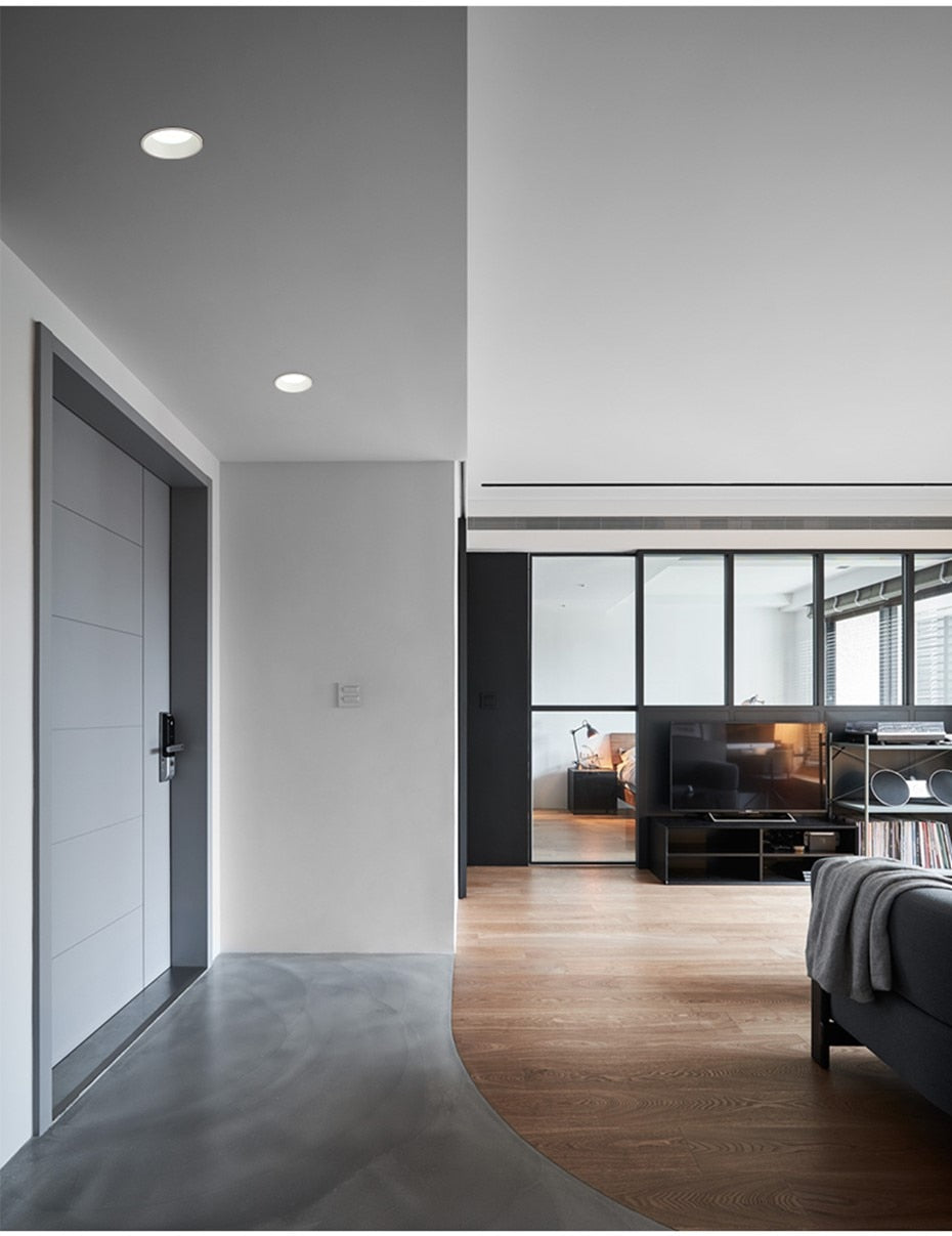 DBF 2020 Frameless 3 Light Temperature Anti Glare Recessed Downlight 7W 10W 12W 15W Round LED Ceiling Spot Light Pic Background