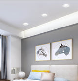 DBF 2020 Frameless 3 Light Temperature Anti Glare Recessed Downlight 7W 10W 12W 15W Round LED Ceiling Spot Light Pic Background