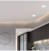 DBF 2020 Frameless 3 Light Temperature Anti Glare Recessed Downlight 7W 10W 12W 15W Round LED Ceiling Spot Light Pic Background