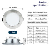 Led Downlights 5W 9W 12W 15W 18W 10pcs/lot AC 220V 230V 240V LED Ceiling Downlight Lamps Led Ceiling Lamp Home Indoor Lighting