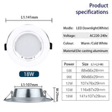 Led Downlights 5W 9W 12W 15W 18W 10pcs/lot AC 220V 230V 240V LED Ceiling Downlight Lamps Led Ceiling Lamp Home Indoor Lighting