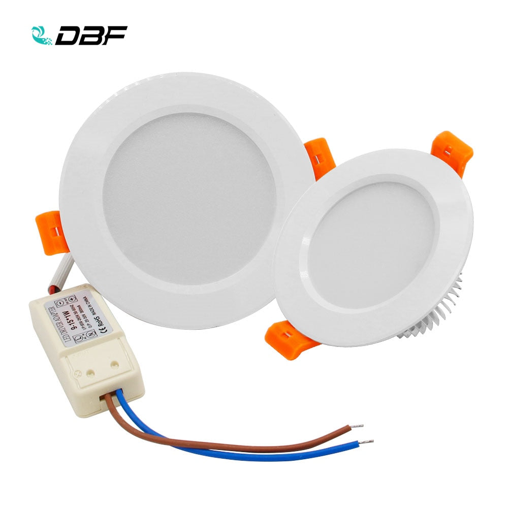 DBF New White LED Recessed Downlight Not Dimmable 5W 7W 10W 12W LED Ceiling Spot Lamp with AC110V 220V LED Driver Home Decor