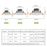 DBF New White LED Recessed Downlight Not Dimmable 5W 7W 10W 12W LED Ceiling Spot Lamp with AC110V 220V LED Driver Home Decor