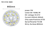10pcs/lot 3W 7W 12W 18W 24W 36W 5730 Brightness SMD lamp Bead Board Led Lamp Panel For Ceiling PCB With LED downlight